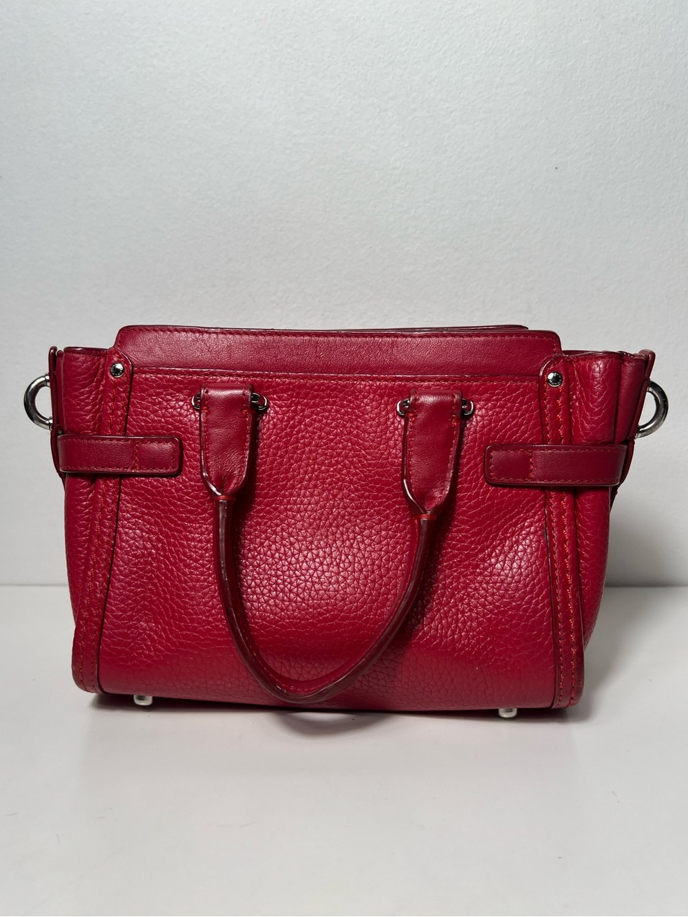Coach Swagger 21 Red Leather Top Handle Crossbody Tote Satchel Purse Bag - Picture 9 of 15